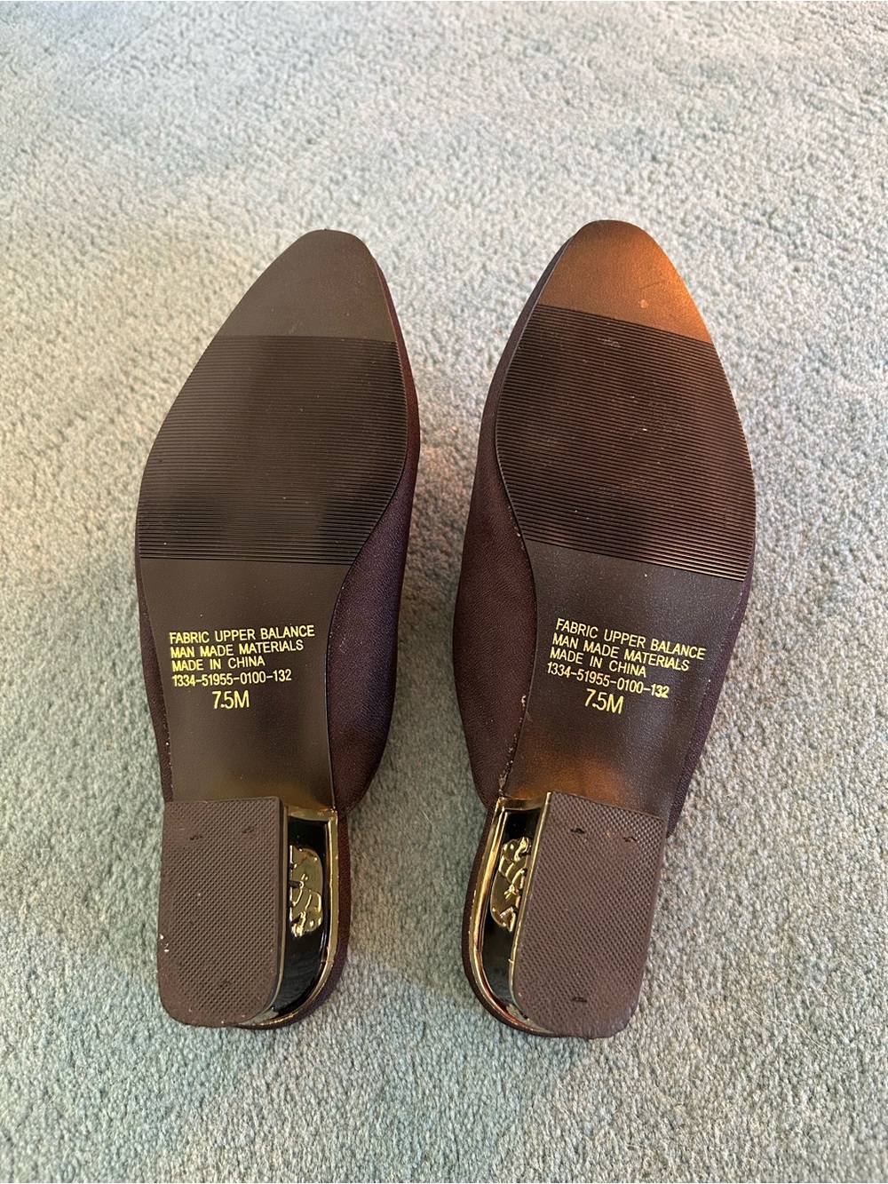 Vintage Black Mule Slides with Decorative Gold Elephant 1.5” Heel - Picture 5 of 5